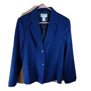 Pendleton Blazer Jacket Classic Navy Teal  Pure Virgin Wool Size 16